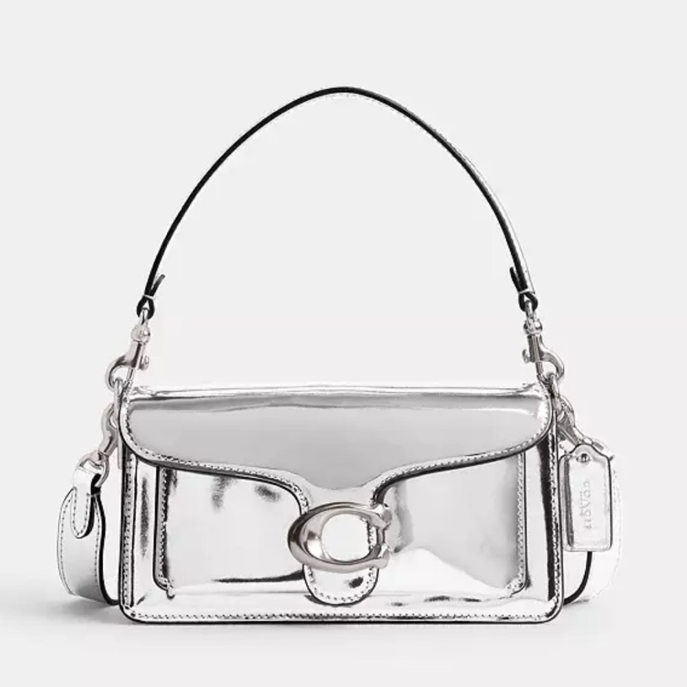 New with tag Coach tabby metallic silver 20